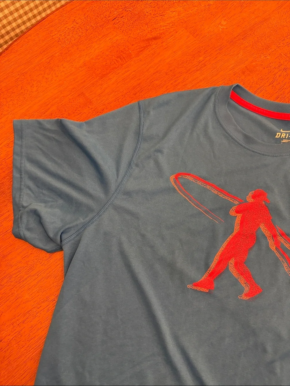 Nike Blue Short-Sleeve Dri-FIT Tee with Red Graphic